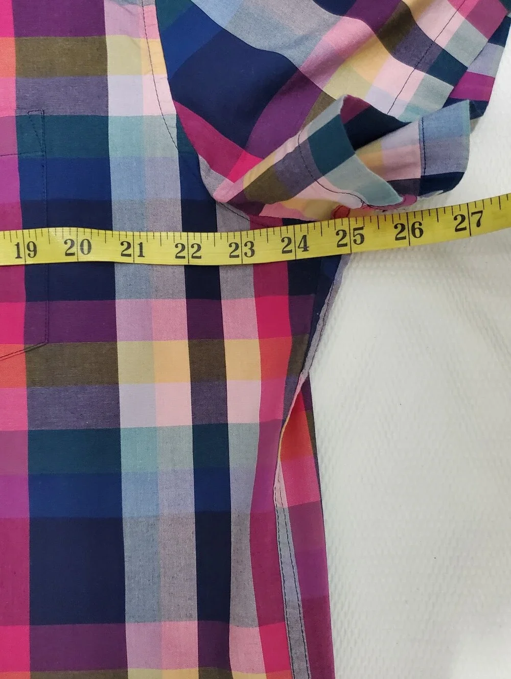 J. Crew Flex Short Sleeve Button Down Slim Fit Shirt Plaid Mens XL